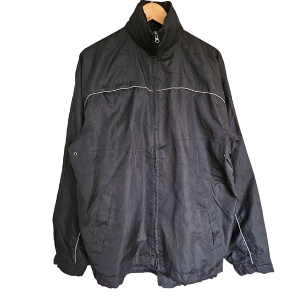 Vintage Zosdon Black Hooded‎ Ripstop Windbreaker Shell Jacket